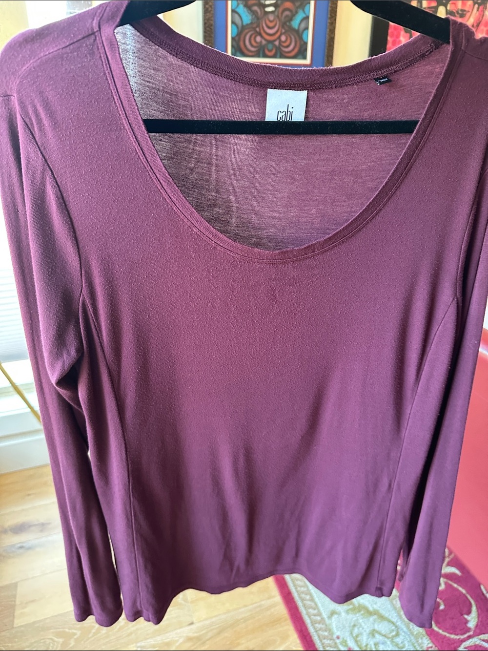 CAbi Women's Long Sleeve Scoop Neck Top - Plum